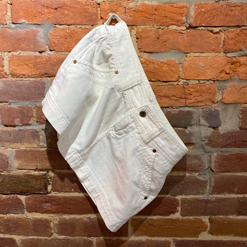 White denim mini
